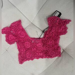 Pink Crochet crochet crop top